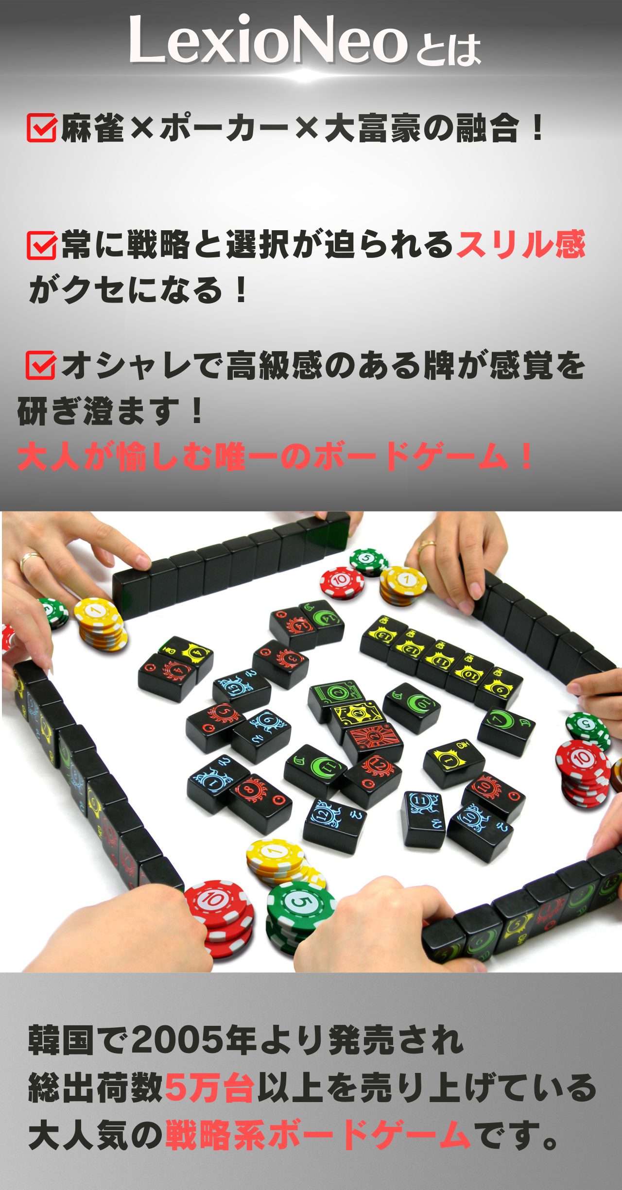 面白い！オススメのボードゲーム Lexio-レキシオ- 麻雀×ポーカー×大 